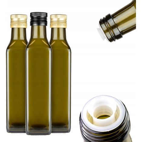 10 botellas de Marasca de 250 ml con dispensador de aceite (1/5)