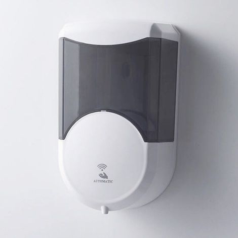 FERIDRAS - DISPENSER DA MURO AUTOMATICO600ml PER SAPONE/GEL SANIFICANTE CON SENSORE CONTACTLESS - IN PLASTICA RESISTENTE - COLORE BIANCO E NERO (1/5)