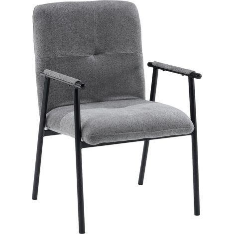 Chaise d'appoint / Chaise de salle à manger Lifea Flex, tissu, dossier rabattable, gris, hjh LIVING (1/5)
