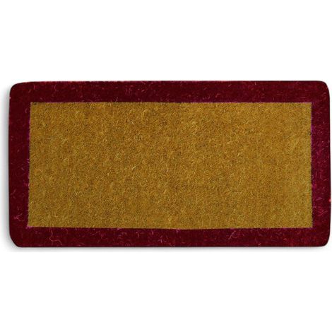 Zerbino tappeto imperiale con fascia rossa in cocco annodato a mano spessore 38 mm - 50x100 cm