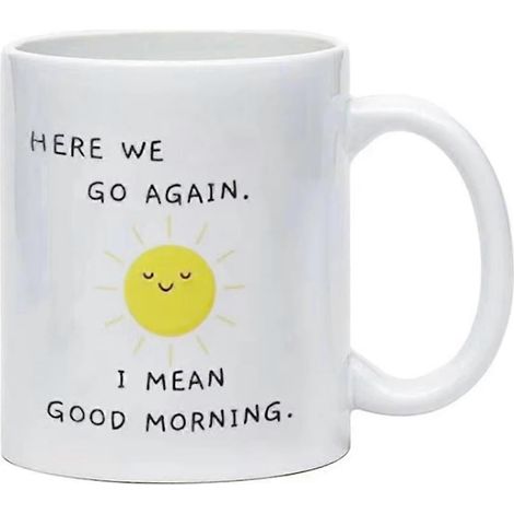 Tasse à café humoristique et sarcastique en céramique, tasse à thé/café/thé/belle, mug « Bonjour », mug humoristique pour adultes, tasse à boire pour le café ou le thé. (1/5)