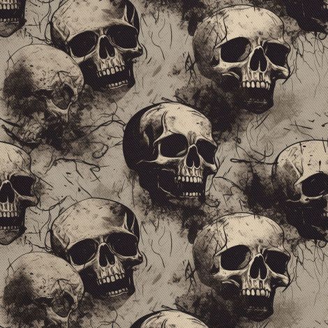 Tela Oxford decorativa para exteriores - Motivo de calavera I DX4558 (1/5)