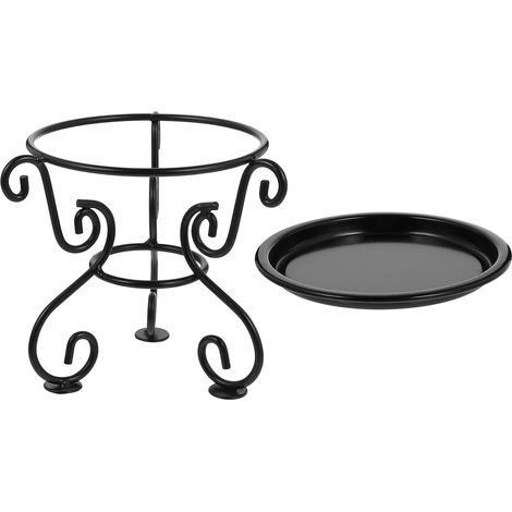 Support pour pot de fleurs d'intérieur en fer, support pour plantes noir, pour plantes de sol (1/5)