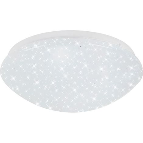 BRILONER STELO Lampada da soffitto a LED per bagno, IP44 protezione dagli spruzzi d'acqua, decorazione a stelle, dimmerabile in 2 livelli, luce bianca calda e bianca neutra, bianca, 28 x 6,5 cm (1/5)