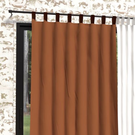 Rideau à pattes en microfibre lavée 135x250 cm BOHEME terra, par Soleil d'Ocre (1/2)