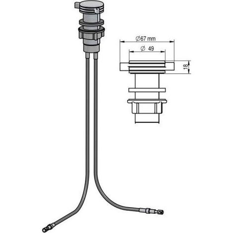 Zugstange, Messing verchromt, mit Kabel für Spunde Rotologic2