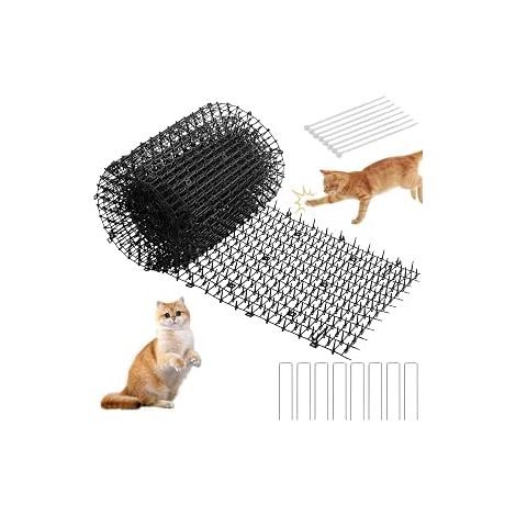 Tapis Repulsif Chat avec Piquets Sol Attache Câble, Tapis Anti Chats à Picots Exterieur Interieur, Grille Chien Dissuasive pour Jardin, Canapé Plantes (1/4)