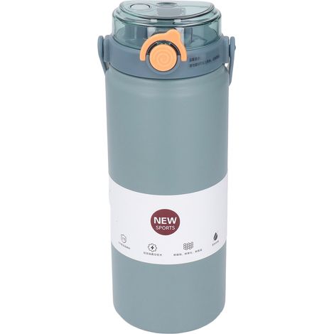 1200 ml Isolierflasche mit Strohhalm, blauer, gerader Edelstahl-Thermosbecher für Sport und Reisen (1/5)