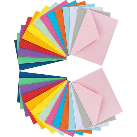 Enveloppe - Carton Coloré - 10 x 7 x 0,1 cm - Pour Stockage et Organisation Personnelle - Lot de 24 (1/5)