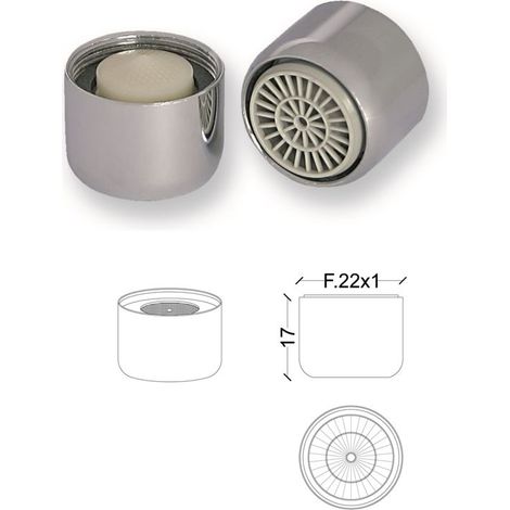 Aeratore femmina f22/1 a risparmio idrico 6 litri minuto 22x1