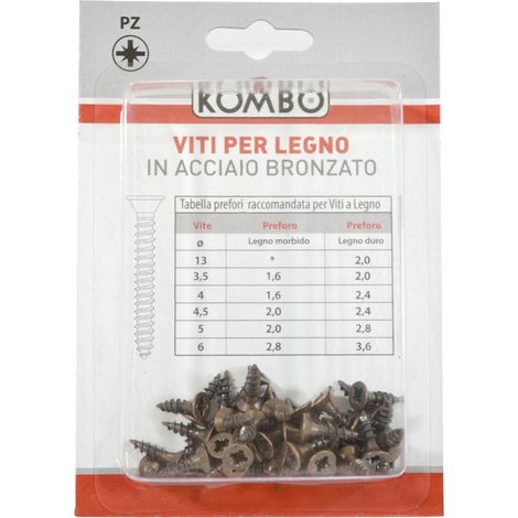 SET 50 VITI A LEGNO 3.5 X 13 BRONZATE, IMPRONTA PZ