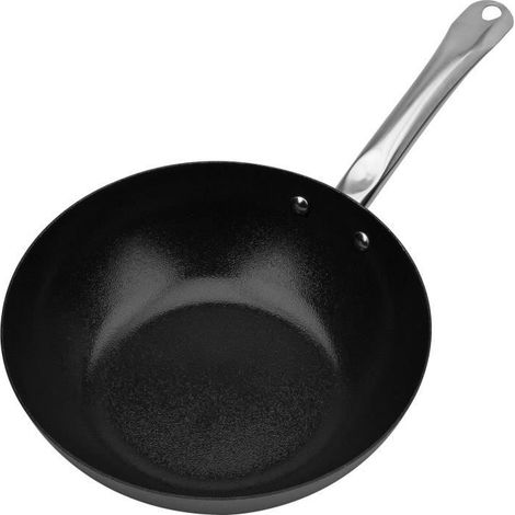 Wok acier carbone - GSW - AVANTI - 28 cm - Induction (1/5)