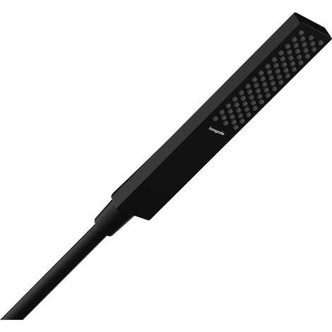Hansgrohe – Handbrause Pulsify E – EcoSmart+ 5 l/min – eckig – schwarz matt – 100 x 25 mm – 1 Strahl PowderRain – Anschluss G 1/2" – 24321670 (1/5)