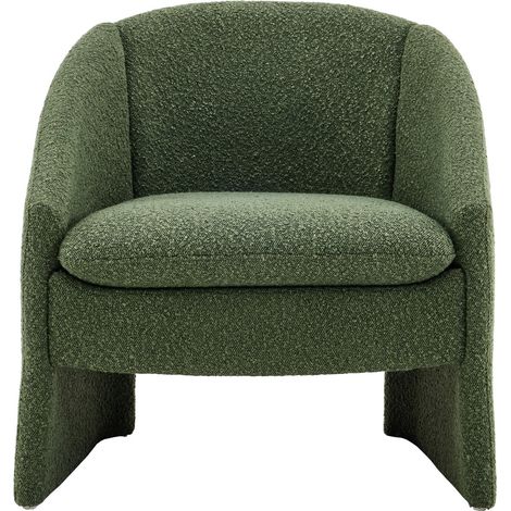 fauteuil arrondi en tissu bouclé vert kaki - Ami (1/5)