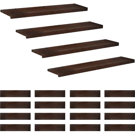 Tappeti per scale 20 pz 110 x 30 x 2 cm Marrone Scuro vidaXL (1/5)