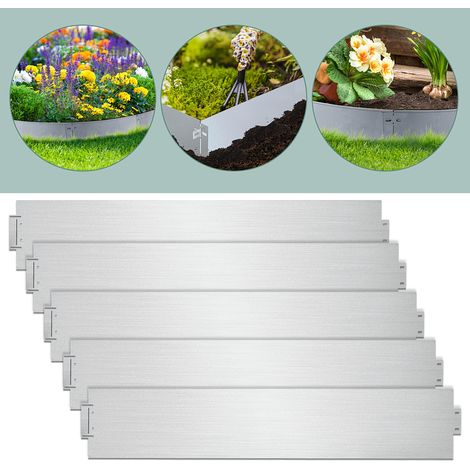 Swanew – Bordure de pelouse en métal galvanisé 100x15cm – Longueur 5m – Épaisseur 0,7mm – Protection contre la corrosion