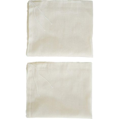 Sac à Fromage - Sac à Lait d'Amande - Sac à Infusion Froid - Coton Bio Non Blanchi 100 % - Réutilisable pour Yaourt Café Thé Jus Vin - Taille Moyenne 25 x 30 cm - 2 Pièces