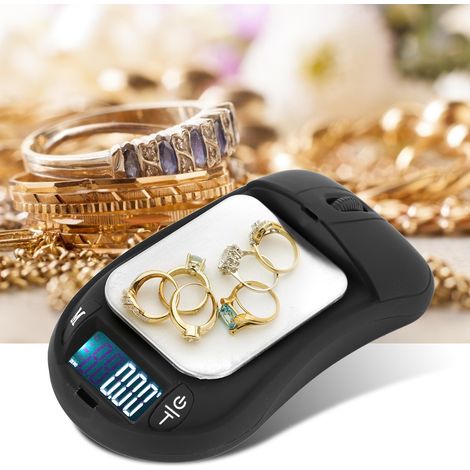 Mini balance précision 200g/0.01g portable de poche design souris outil pesage bijoux thé noir (1/5)