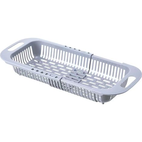Égouttoir multifonctionnel télescopique extensible, idéal pour l'évier et permettant un gain de place.-AquaForge