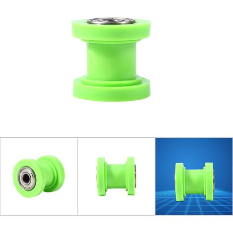 Guide-chaîne à galet de 10 mm, tendeur de chaîne, pour mini-moto, quad et pit bike (vert). (1/5)