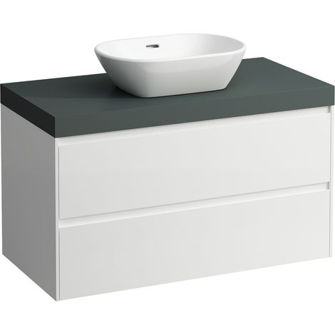 LAUFEN LANI Plan de lavabo gris trafic incl. meuble sous-lavabo,