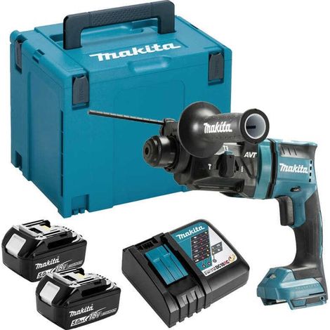 SDS-Plus 18 V Li-Ion 18 mm MAKITA - 2 baterías 1 cargador - en caja con accesorios - DHR182RTJ