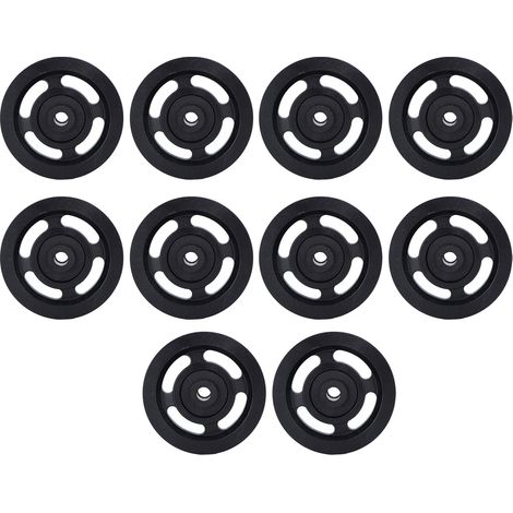 Lot de 10 poulies universelles à roulement de 90 mm pour machine à câbles, équipement de gym, porte de garage (1/5)