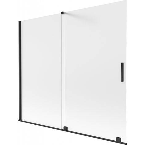 Mexen Velar mampara de ducha de 2 hojas correderas 180 x 150 cm, escarchado, negro - 896-180-000-31-70 (1/2)