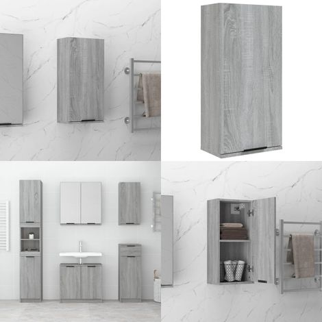 Armoire de salle de bain murale Sonoma gris 32x20x67 cm - Armoire De Salle De Bain - Meuble De Salle De Bain - Armoire Murale - Rangement Salle De Bain - Mobilier Salle De Bain - Home & Living (1/5)