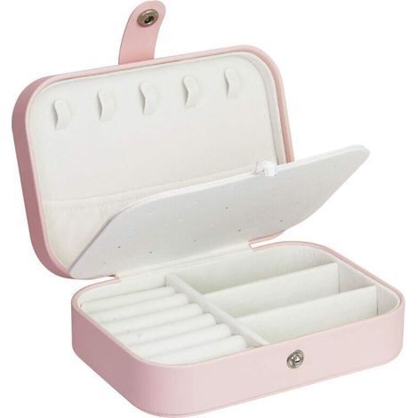 Boîte à bijoux de voyage en cuir, petite boîte à bijoux pour femmes, boîte de rangement en cuir pour filles, boîte à bijoux de voyage en cuir (1/4)