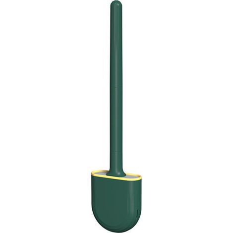 Toilet brush, soft plastic household brush with removable handle (dark green for drains) - AquaForge (1/3)