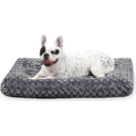 Coussin lavable pour petits chiens, couchage relaxant, matelas de cage avec base antidérapante, coussin doux et apaisant, gris foncé, 60 x 45 x 7 cm (1/4)