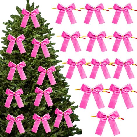 Ribbon - Noeud De Décoration En Velours Pour Arbre De Noël - Décor Intérieur - Lot De 12 (1/5)