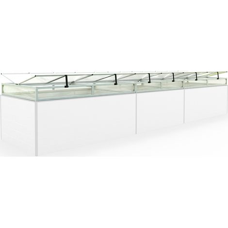 Châssis de jardin en aluminium / Plaques double paroi Serre pour plantes pour jardin, balcon, fenêtre de toit avec ouverture, résistant aux UV et aux intempéries, 119 x 535 cm