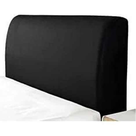 Housse de tête de lit extensible étanche à la poussière pour lit 170-190 cm Noir-Devenirriche (1/5)