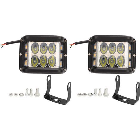 Lampe de travail LED 9-32V 3000LM IP67 Étanche Universelle Anti-brouillard Tout Terrain pour Quad SUV Camion Lot de 2 (1/5)