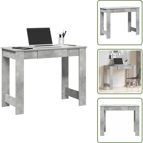 Bureau gris béton 100x45x75 cm bois d'ingénierie - Bureau - Bureaux - Bureau D'ordinateur - Bureau D'étude (1/5)