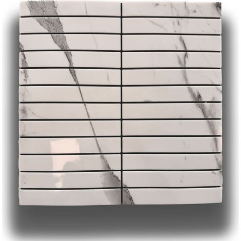 Piastrelle 3D Autoadesive in PET acustiche e isolanti 30x30cm (4mm spessore) LAMELLI CARRARA