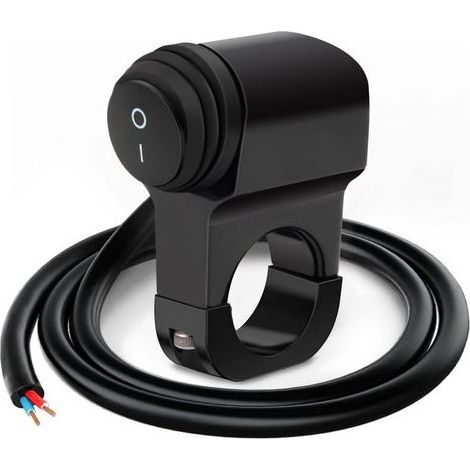 Interruttore da manubrio per moto da 22 mm, interruttore di controllo per manubrio da mountain bike resistente agli schizzi per fari, fendinebbia, luci dei freni, 12V-24V (1/5)