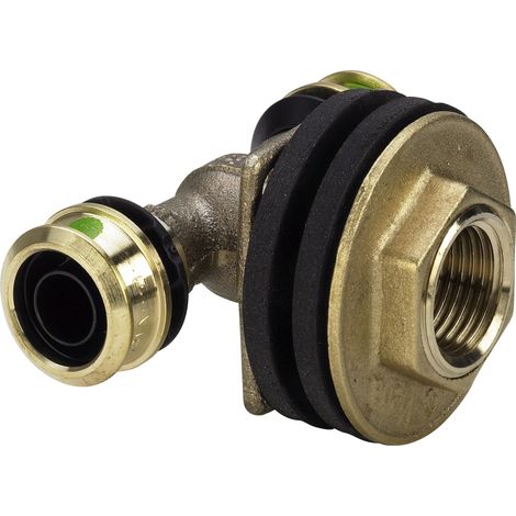 Viega Passage mural double Raxofix, d 16mm, Rp 1/2, G 3/4 bronze au silicium modèle 5332.81, 647735