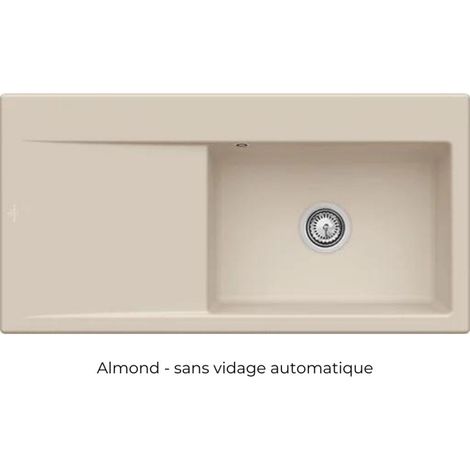 Fregadero encastrable 1 seno VILLEROY ET BOCH Subway Style 60 desagüe derecho desagüe manual Beige CeramicPlus