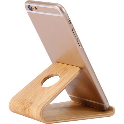 Support universel en bambou pour téléphone - Compatible iPhone, Samsung, Xiaomi, Huawei (1/5)