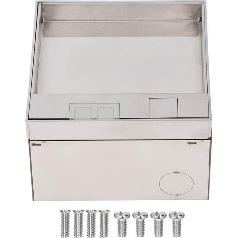 Boîte de sortie encastrée au sol, Kit de douilles plates étanches en acier inoxydable avec deux trous à 3 broches (1/5)
