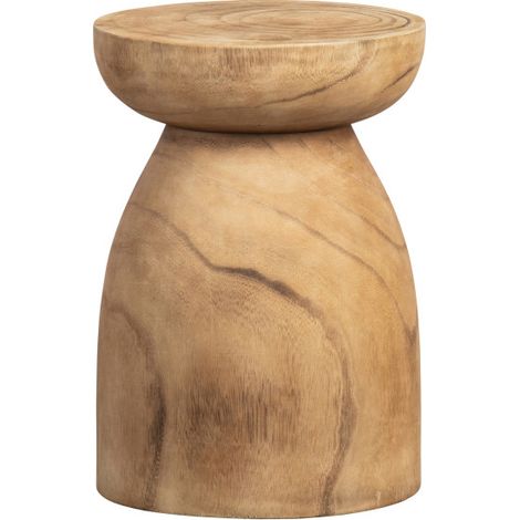 Table d'appoint en bois paulownia 32cm – Couleur naturelle – Style rustique – Pour espaces intérieurs et extérieurs – Whitelabel (1/3)