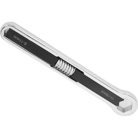 Open-end wrench, solid alloy steel adjustable wrench, 9mm thick, large head opening 11-16mm, small head opening 5-11mm, adjustable wrench (1/5)