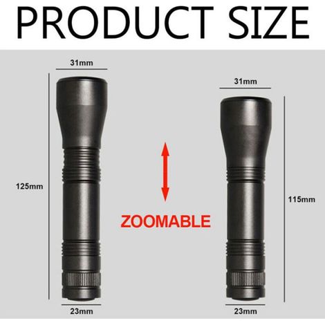 Lampe Torche UV - 365 nm - Pour Minéraux Et Scorpions - Corps En Alliage D'aluminium Anodisé - IPX7 - 1500 Lm - 5 H Autonomie - 6 Piles AA (1/5)