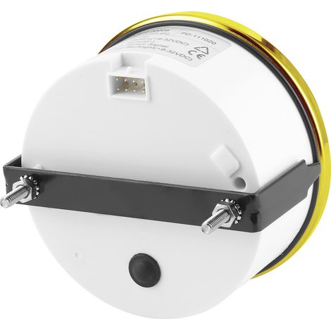 Analog-digitaler Drehzahlmesser 85 mm, 4000 U/min, schwarzes Zifferblatt mit goldenem Rahmen. (1/5)