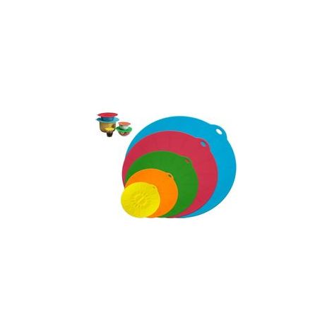 (Bleu, Rouge, Vert, Jaune, Orange)Couvercles en Silicone, 5 Pièces Tailles Différentes Couvercle Fraîcheur en Silicone, pour Bols, Casseroles, Assiettes, Tasses, Fours, Réfrigérateurs
