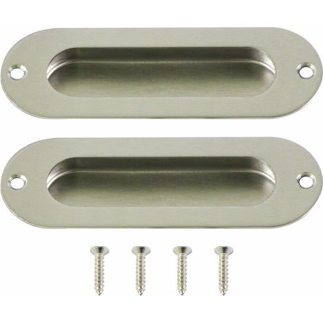 Lot de 2 pcs Poignées Encastrées pour Porte Coulissante INOX Sliding Door Handles (1/4)