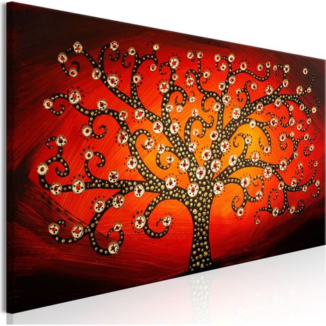 Tableau toile de décoration murale impression premium en 1 partie sur châssis en bois motif Arbre ardent 120x40cm 110013840 (1/3)